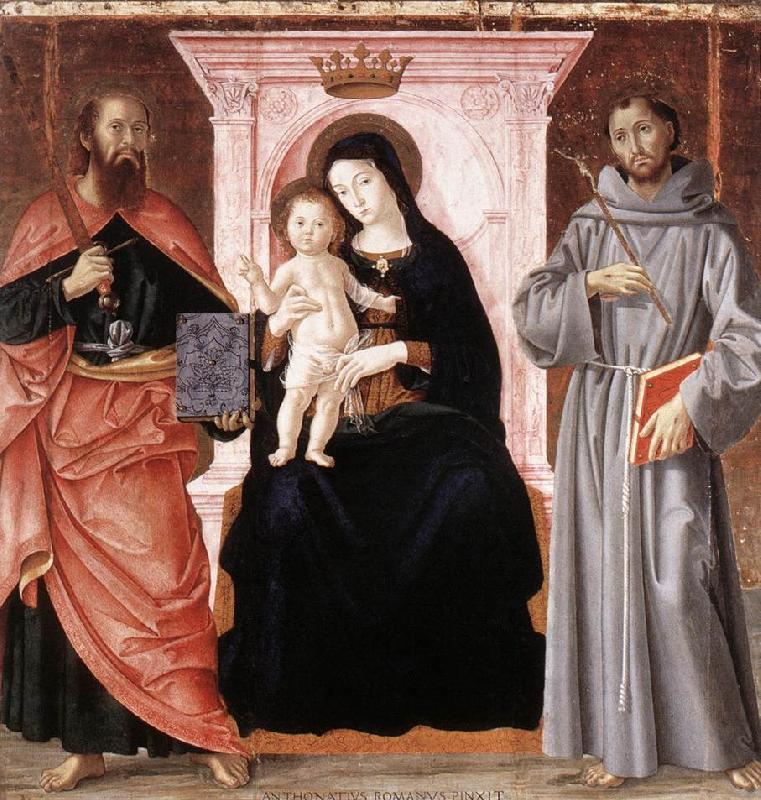 ANTONIAZZO ROMANO Madonna Enthroned with the Infant Christ and Saints jj oil painting image